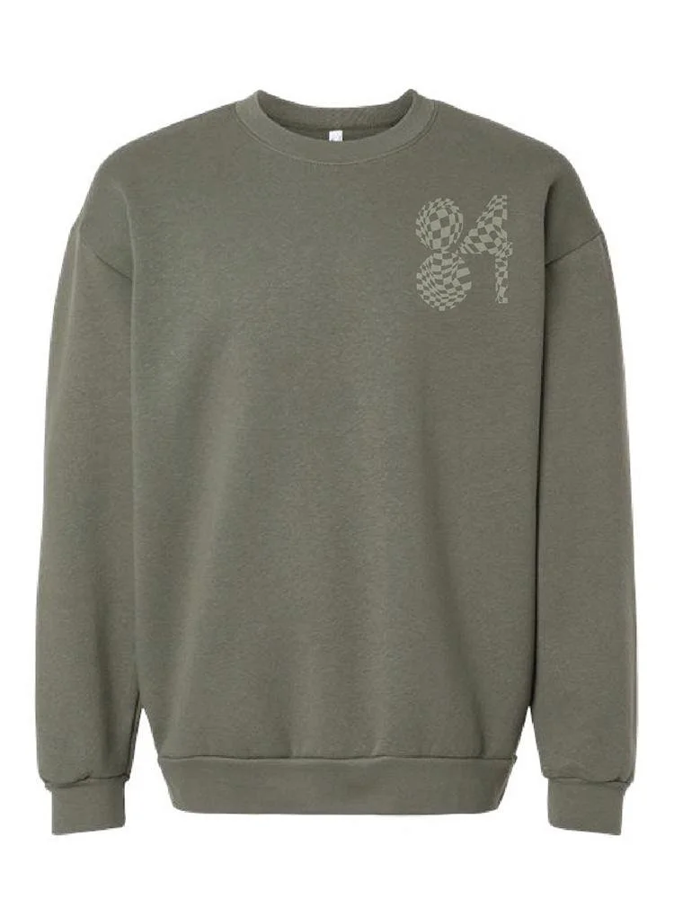 Adults Army Green Wavy Check 84 Crew Sweatshirt — PS 84 Jose de Diego